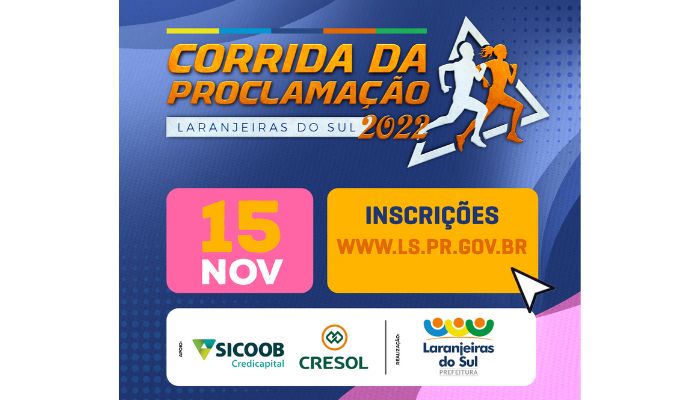 Inscrições abertas para a Corrida da Proclamação em Laranjeiras do Sul